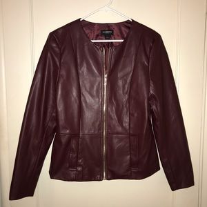 Red leather jacket